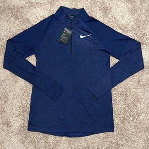 Men Nike Running Zip Pullover Long Sleeve Blue Size Small New with tags